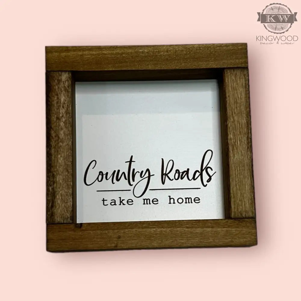 Country roads farmhouse sign for living room decor alberta,