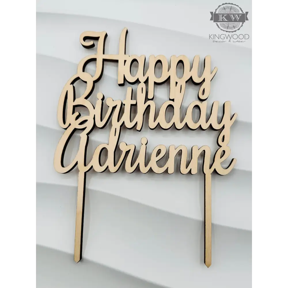 Custom laser cut cake topper personalized with your text 3d