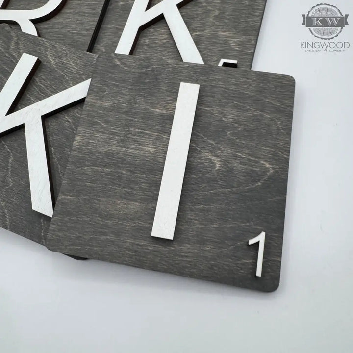 Wooden scrabble tile for scrabble tile wall art or tile wall art decoration