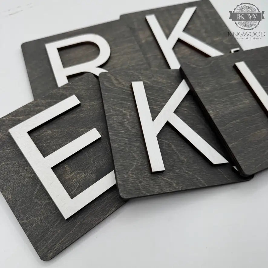 Wooden letter tiles for custom Scrabble tile wall art and tile wall art designs