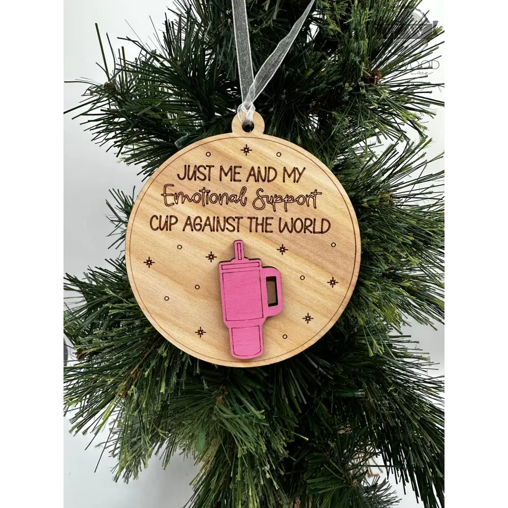 Stanley ornament emotional support cup christmas tree