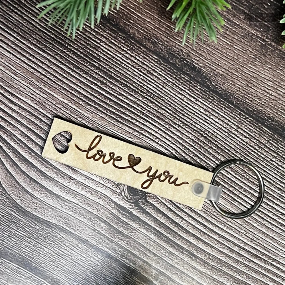 Laser engraved love you keychain for Fort McMurray decor and personalized gifts
