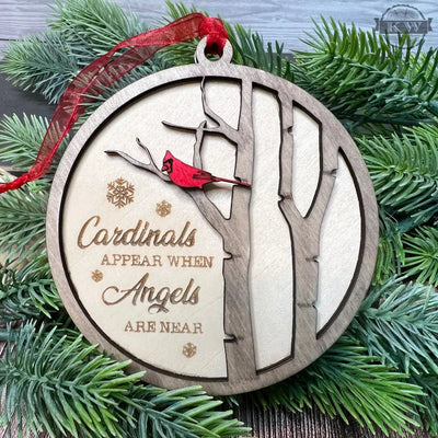 Memorial cardinal ornament _label_new, christmas, custom,