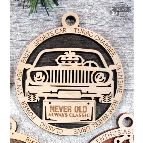 Muscle car ornament perfect for gift or tree 3d laser cut,