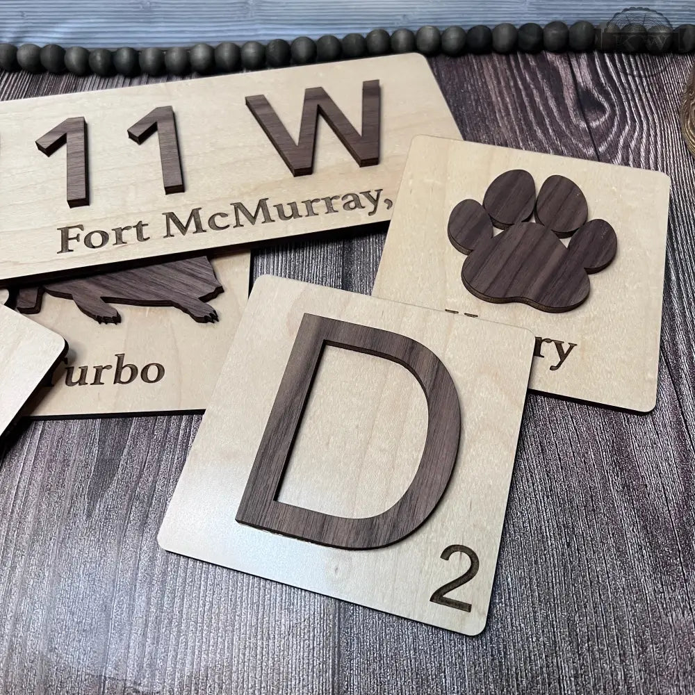 Scrabble tile wall art - 3d laser cut letter & engrave