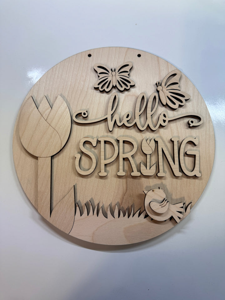 Diy craft sign - Hello Spring