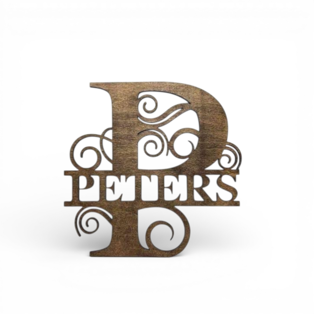 Personalized Wood Monogram Sign, Handcrafted Family Initial Wall Decor