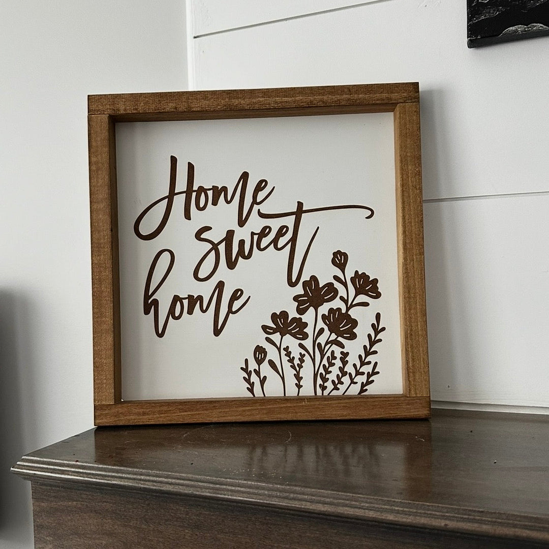 Home Sweet Home Farmhouse Sign 12"x12"