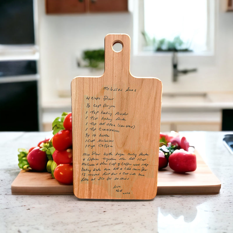 Maple Personalized recipe cutting board - from your old handwritten recipe