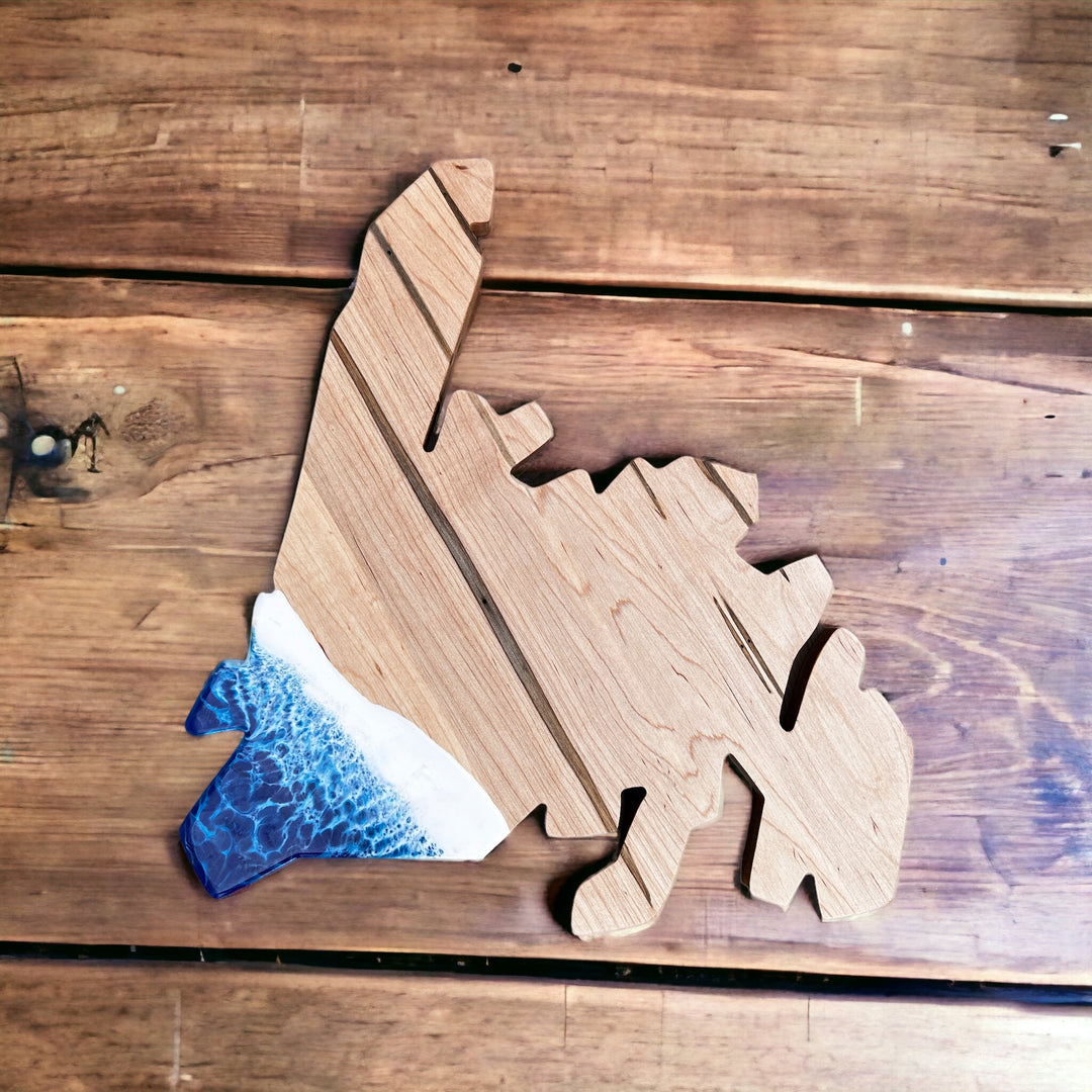 Newfoundland Beach Wave Epoxy Charcuterie Board