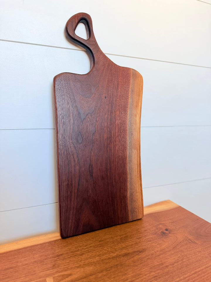 Canadian Walnut Charcuterie Board | Live Edge Serving Board – 21" x 9"