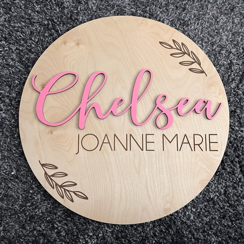 Baby name disk - 3D custom