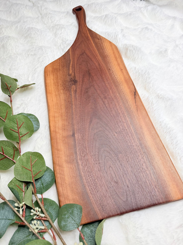 Canadian Walnut Charcuterie Board | Live Edge Serving Board – 25" x 9"