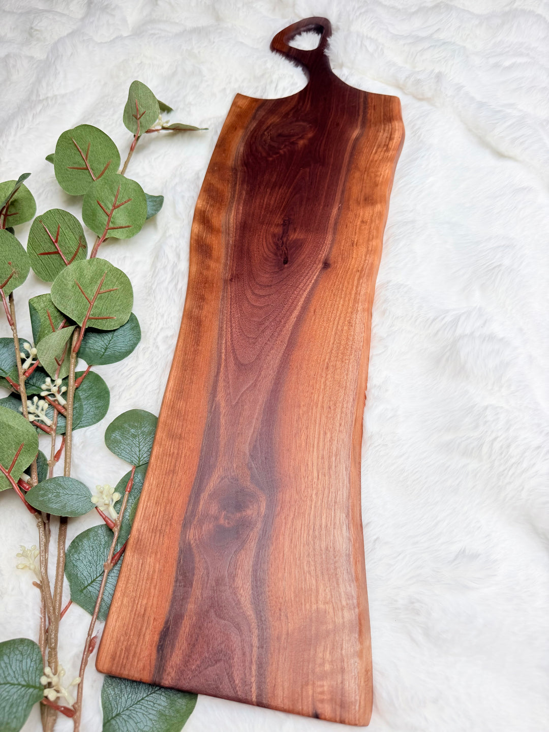 Canadian Walnut Charcuterie Board | Live Edge Serving Board – 26" x 7"