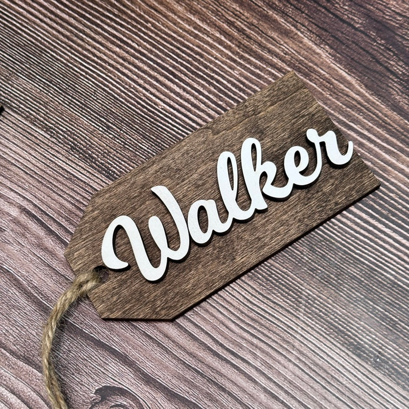 Stocking name tags - custom wooden christmas stocking name tags