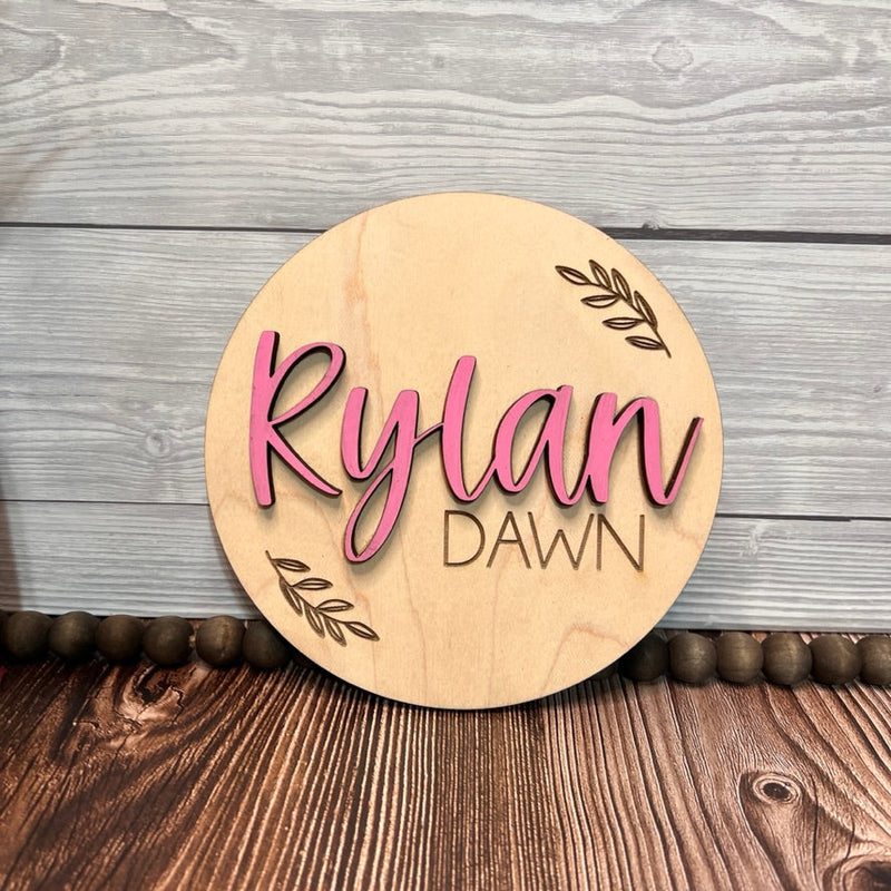 Baby name disk - 3D custom