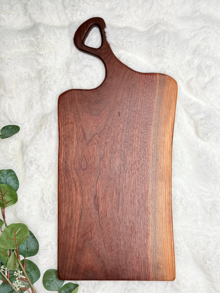 Canadian Walnut Charcuterie Board | Live Edge Serving Board – 21" x 9"