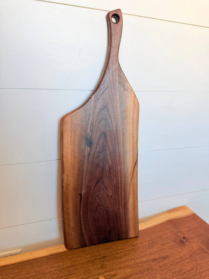 Canadian Walnut Charcuterie Board | Live Edge Serving Board – 25" x 9"