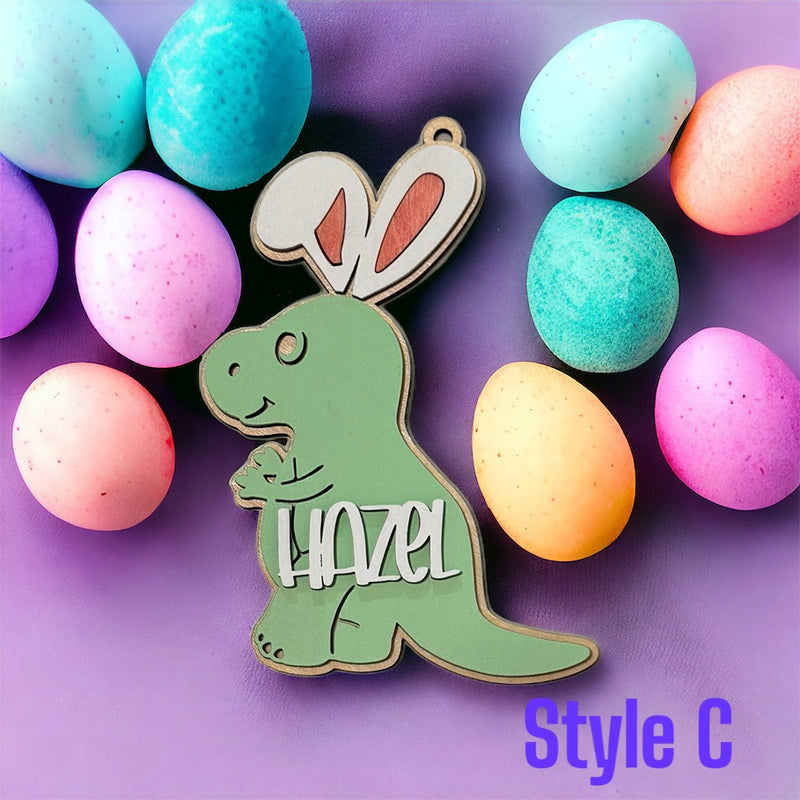Wooden Dinosaur Easter Tags