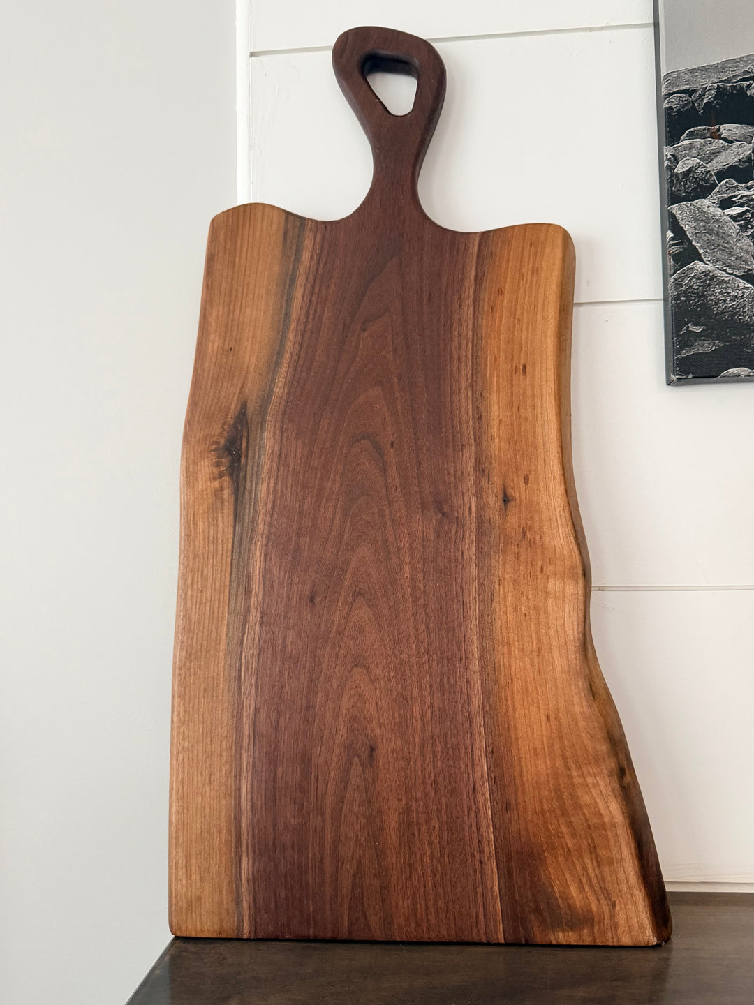 Canadian Walnut Charcuterie Board | Live Edge Serving Board – 23" X 10"