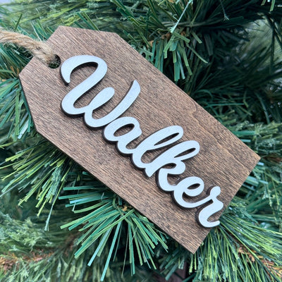 Stocking name tags - custom wooden christmas stocking name tags