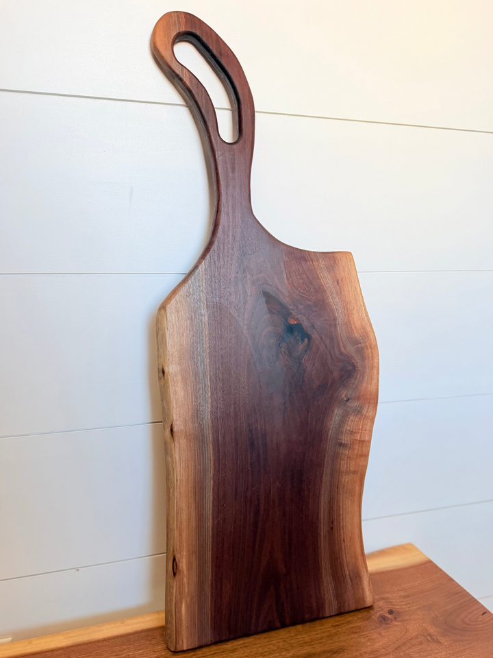 Canadian Walnut Charcuterie Board | Live Edge Serving Board – 29" x 11"