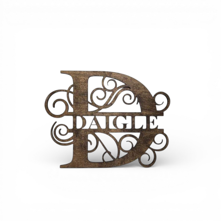 Personalized Wood Monogram Sign, Handcrafted Family Initial Wall Decor