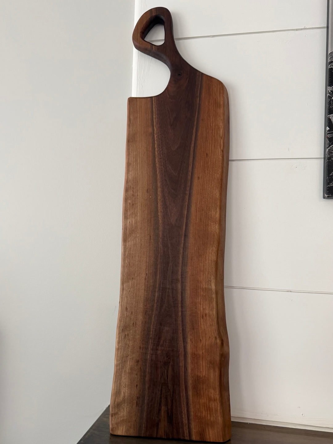 Dark Blue Epoxy charcuterie board handcrafted walnut 25" x 6"