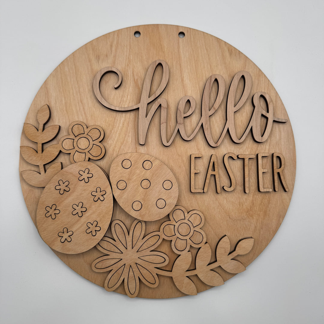 Diy craft sign - Hello Easter