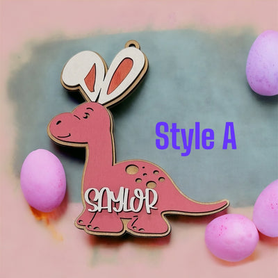 Wooden Dinosaur Easter Tags