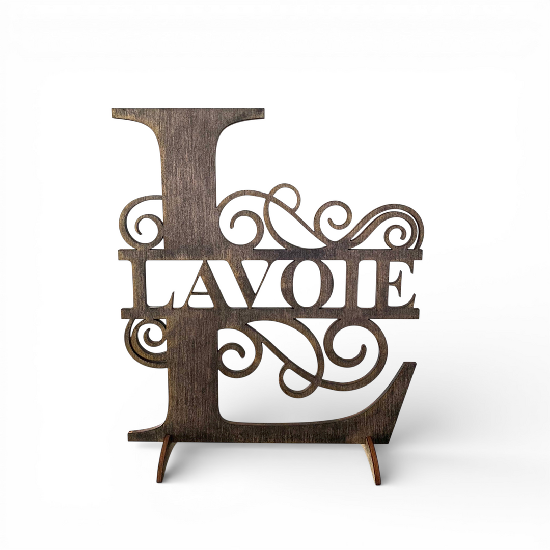 Personalized Wood Monogram Sign, Handcrafted Family Initial Wall Decor