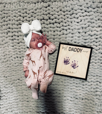 Father's day handprint, wood sign