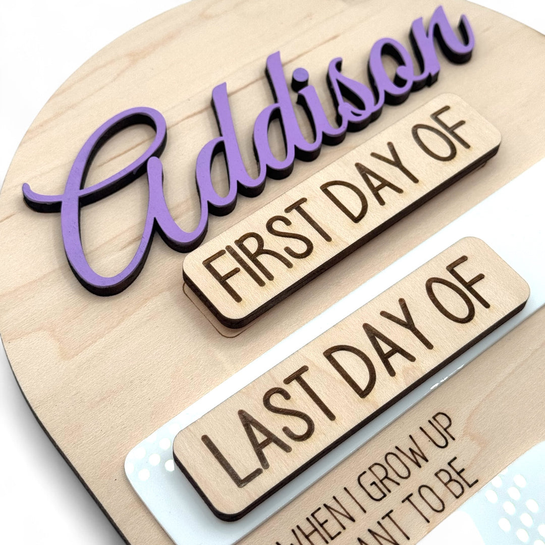 Customizable First & Last Day of School Board – Reusable Wooden Photo Prop