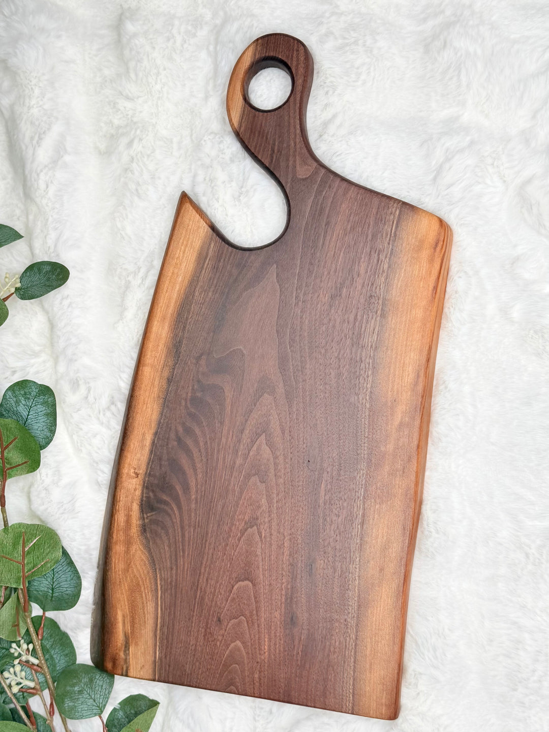 Canadian Walnut Charcuterie Board | Live Edge Serving Board – 19" x 9"