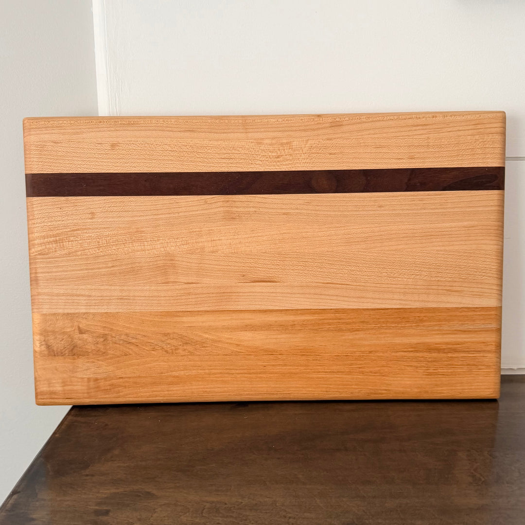Canadian Maple &amp; Walnut Cutting Board | Handcrafted Wood Board – 15.5" x 9.5"