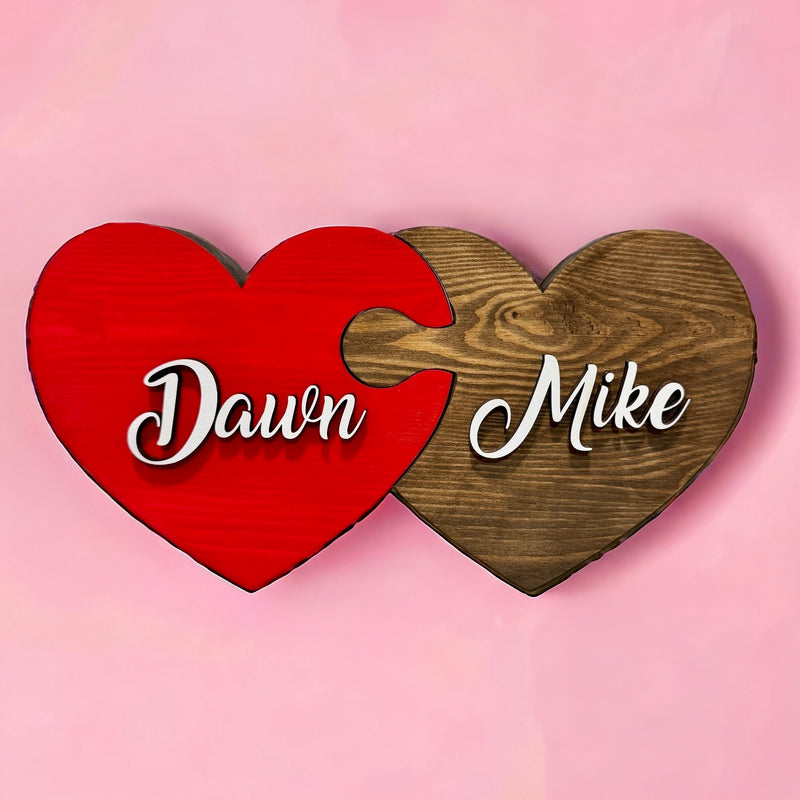 Two letter heart puzzle - Personalized