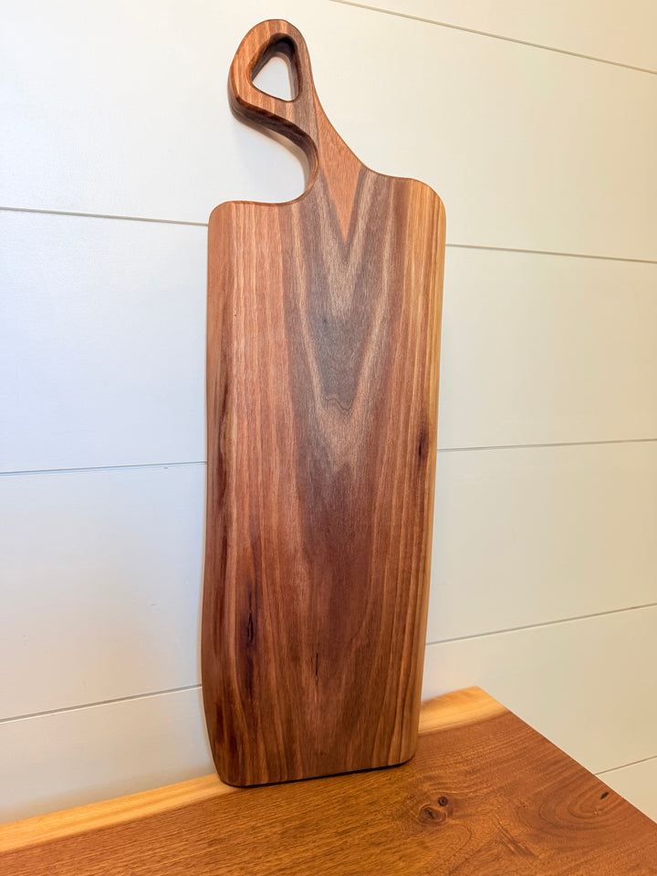 Canadian Walnut Charcuterie Board | Live Edge Serving Board – 23.5" x 7.5"