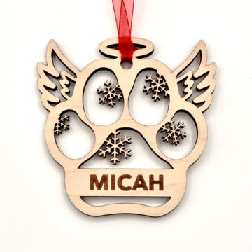 Pet Paw Custom Ornament – Personalized for Your Dog or Cat