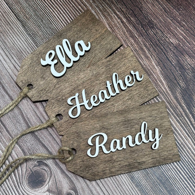 Stocking name tags - custom wooden christmas stocking name tags