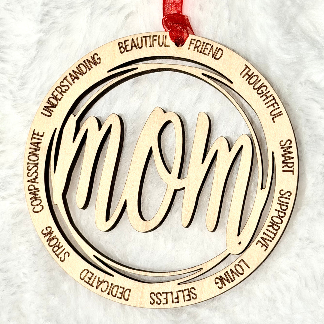 Maple wood mom ornament christmas decor fort mcmurray