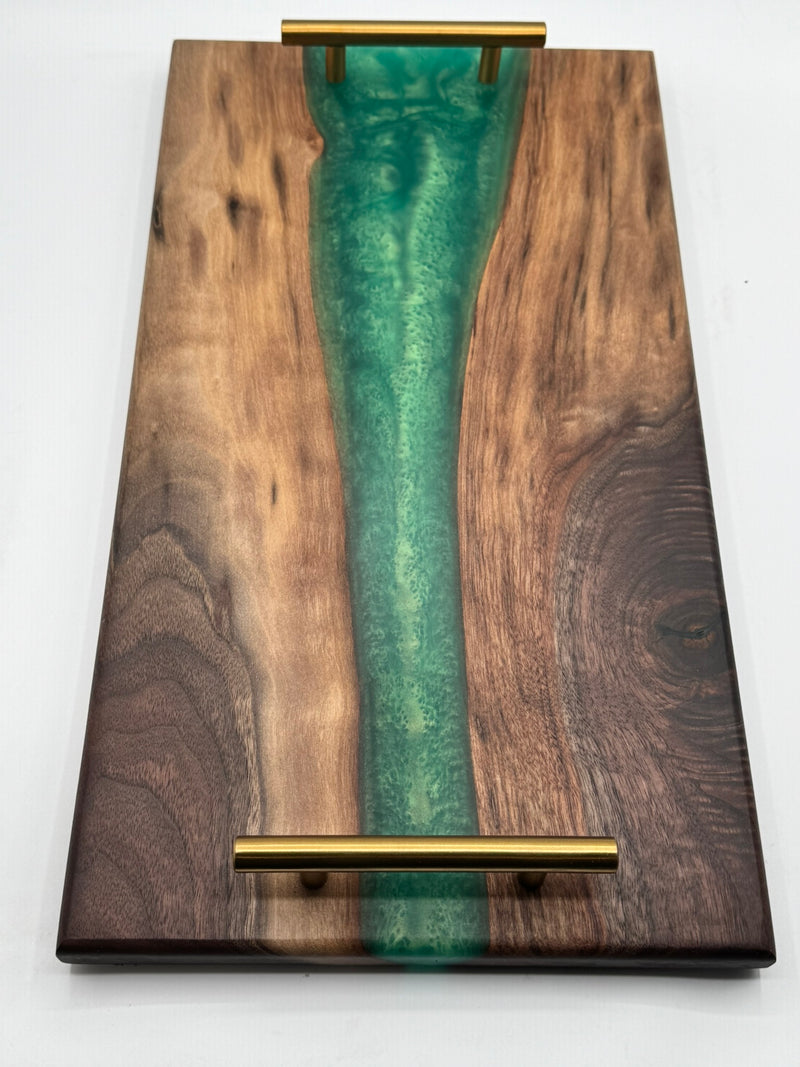 Epoxy charcuterie board with handles 18" x 10" - (629)