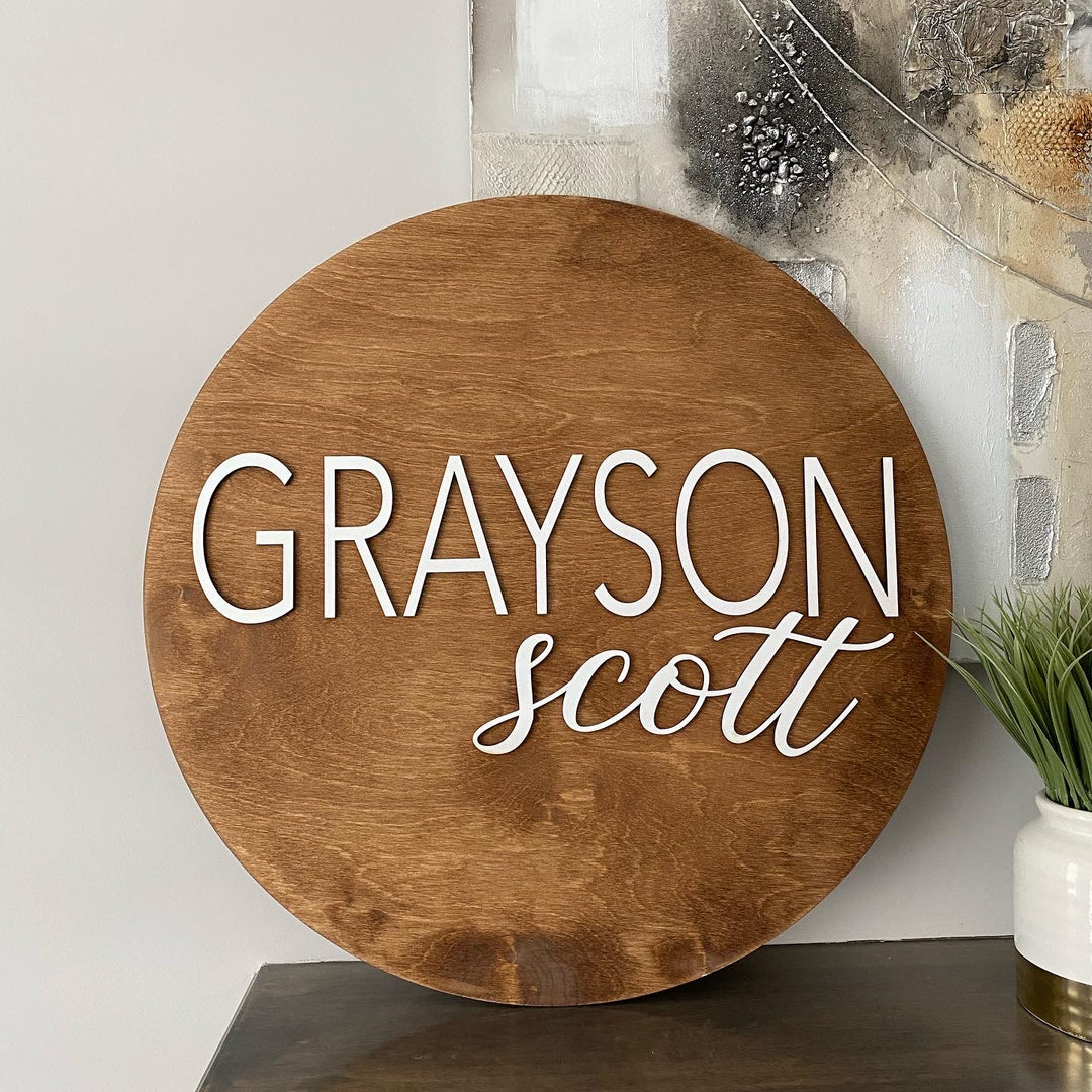 Custom Wood Baby Name Sign for Nursery Room