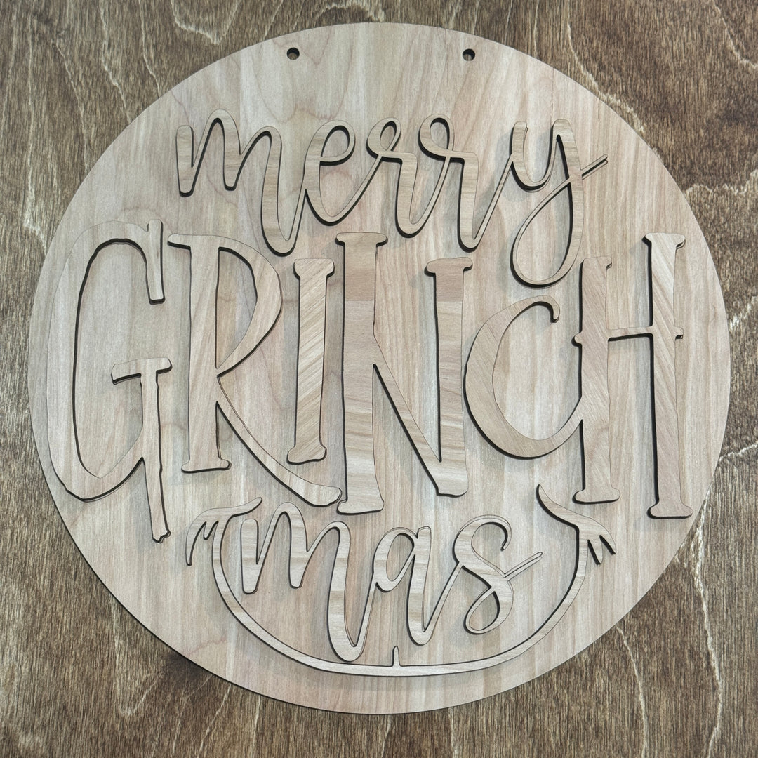 Diy craft sign - Merry Grinchmas