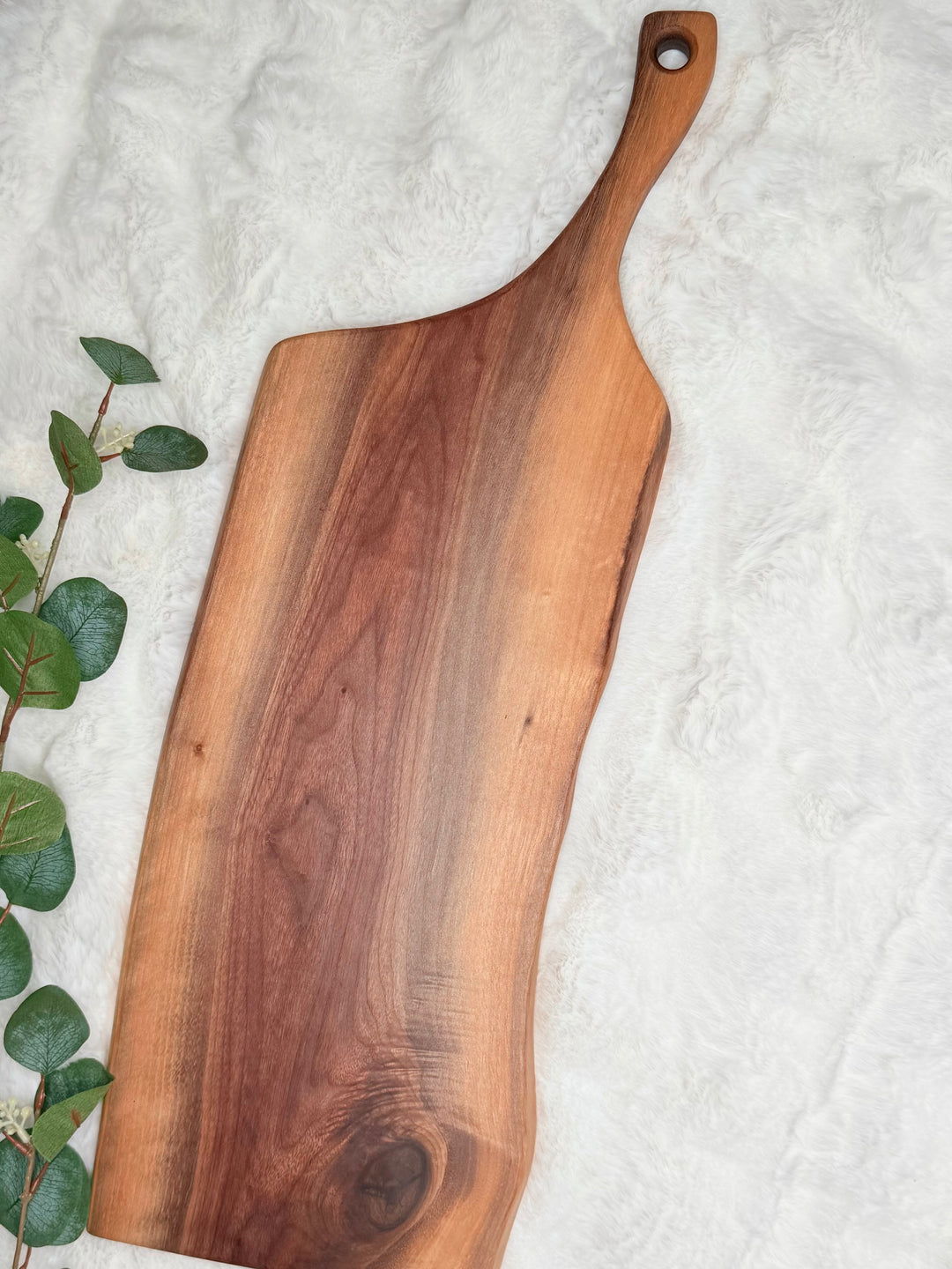 Canadian Walnut Charcuterie Board | Live Edge Serving Board – 27" x 9"