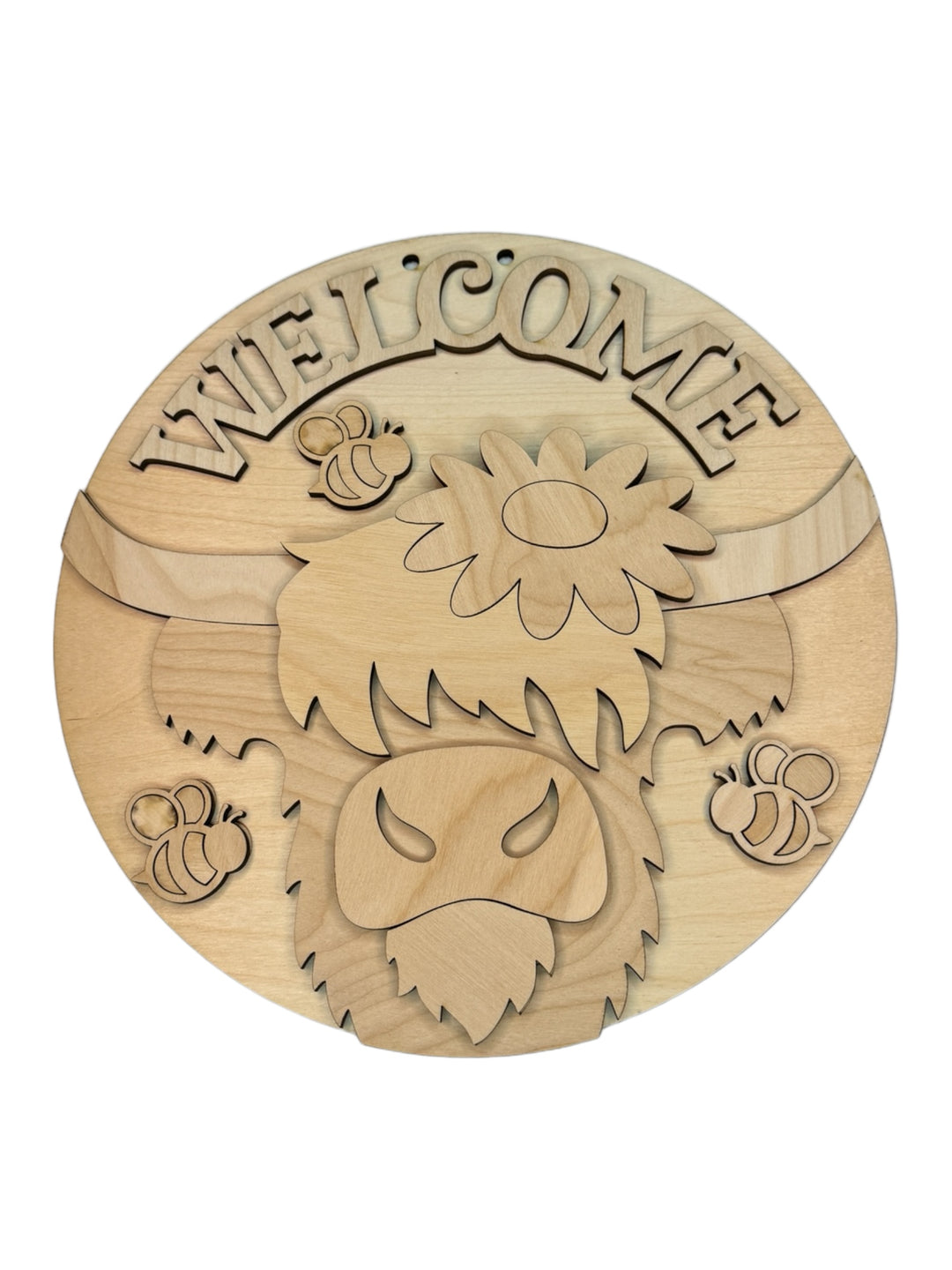 Diy craft sign - Highland cow welcome