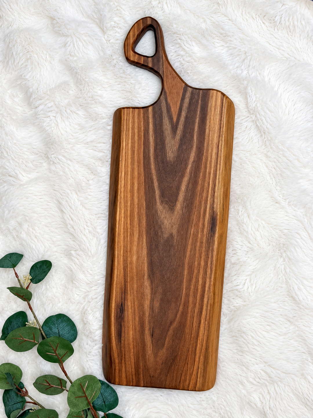 Canadian Walnut Charcuterie Board | Live Edge Serving Board – 23.5" x 7.5"