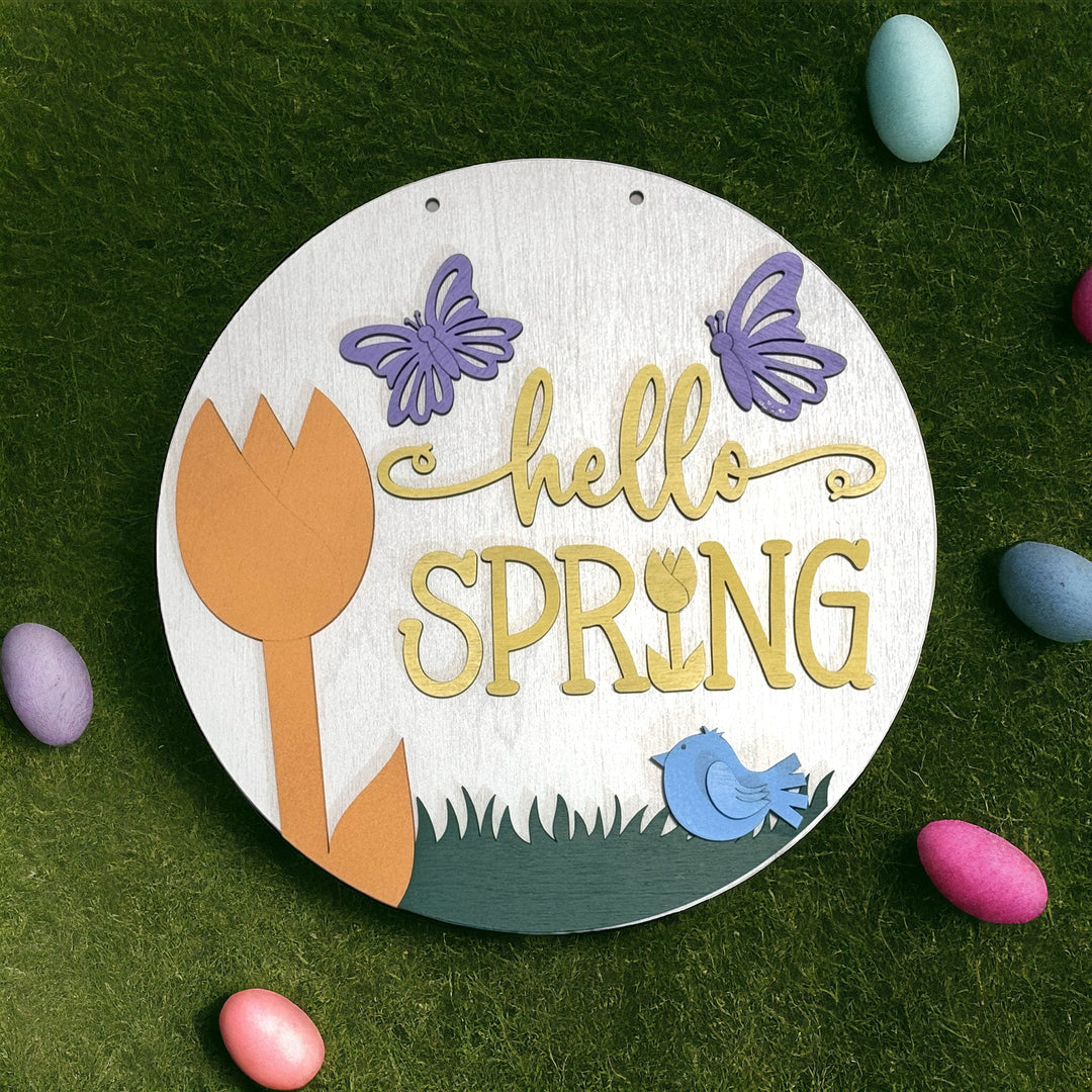 Diy craft sign - Hello Spring