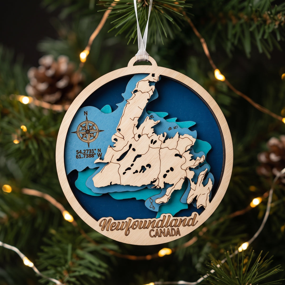 Newfoundland Pride Layered Ornament - Laser-Cut Provincial Ornament