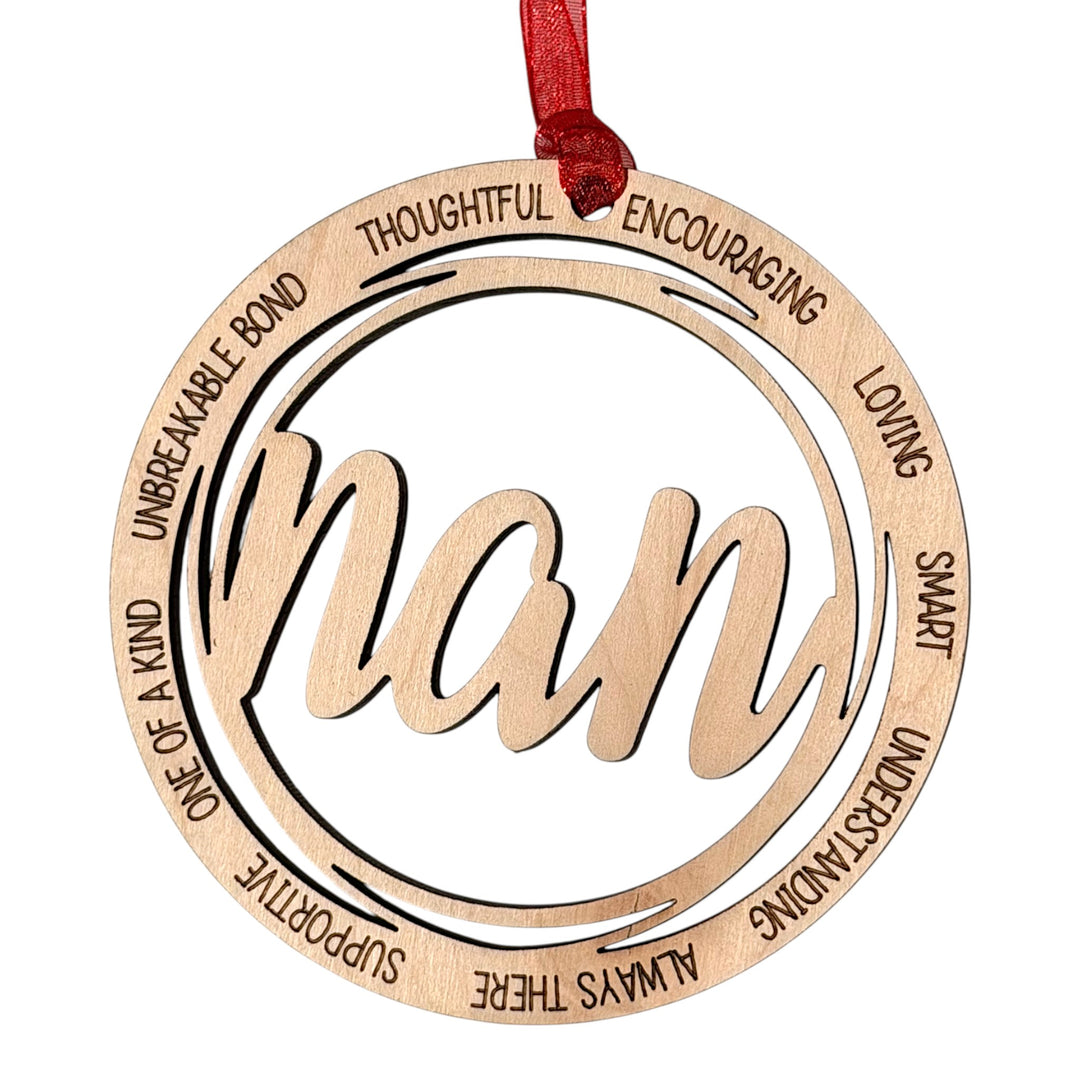 Family Name Christmas Ornaments – Nanny, Grandma, Papa, Mom & More