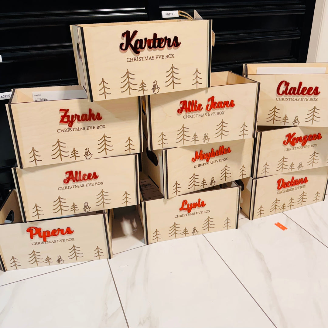 Personalized Christmas Eve Box | Wooden Keepsake Crate